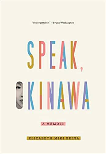 White "Speak, Okinawa" book cover with multicolored title text.